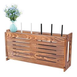 BEARUT Router Shelf Wall Mount WiFi Router Storage Box Modem Cable Router Cover Organized Power Strip Cable Management Hider Rack by Wood Need Assembly 26 * 9.8 * 5.4 in(L* H * D) SSE