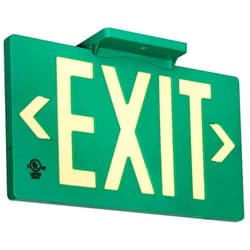 Jessup Manufacturing Company UL Listed 100 foot Jessup Glo Brite 7040-100-B PF100 Molded Plastic Exit Sign, Single-Sided, 8.75