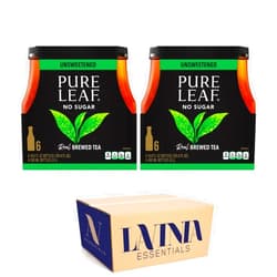 Lavinia Essentials Pure Leaf 12-Pack of Unsweetened Black Tea Real Brewed Tea 16.9 fl oz Plastic Bottle + 25 Sugarcane Food Grade Disposable Straws by Lavinia Essentials Brand