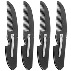 Kootinn 4-Pack Handmade Sawcut Mustache Comb, Best Pocket Folding Comb for Moustaches and Short Beards