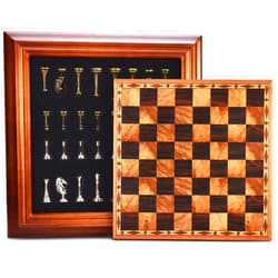 AMEROUS 14 inches Wooden Chess Set with Metal Chess Pieces / 2.5'' King/Storage for Chessmen/Gift Package/Instructions/Classic Board Game