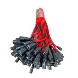 QLXHBOT Female DC Power Pigtail Cable 20Pcs,12V 5A DC Connectors for CCTV Security Camera and Lighting Power Adapter (2.1mm x 5.5mm, Real 18AWG)