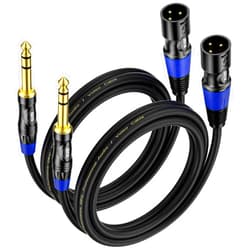 EBXYA XLR Male to 1/4 Inch TRS - Balanced XLR Microphone Cable to 6.35mm Jack Lead, 6 Feet 2 Pack