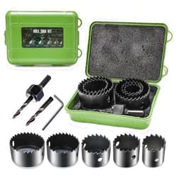 PETUOL Hole Saw Set, 8PCS Hole Saw Kit with 5Pcs Saw Blades Gifts for Men, General Purpose 7/8