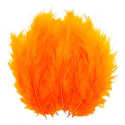 LWINGFLYER 100pcs Orange Feathers Fluffy Turkey Marabou Feathers 4-6 Inches for Crafts Dream Catcher Fringe Trim Colored Feathers Fly Tying Material