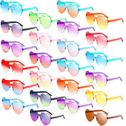 Kathfly 24 Pairs Heart Glasses Heart Shaped Sunglasses Lovely Style Heart Sunglasses for Women Party Cosplay (Candy Colors)