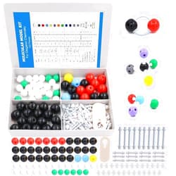 Swpeet 122 Pcs Organic Chemistry Molecular Model Student and Teacher Kit, Molecular Model Set for Inorganic & Organic Chemistry - 59 Atoms & 62 Links & 1 Short Link Remover Tool