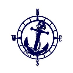 CustomMetalWorx Nautical Themed Compass Rose Metal Art with Anchor