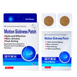 JIMEIJIE Anti Nausea Patches Motion Sickness Patches,Travel Motion Sickness Relief Patches,Natural Nausea Relief 12 Patches
