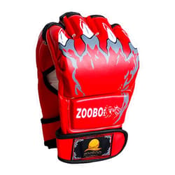 ZooBoo MMA Gloves - Half-Finger Boxing Fight Gloves Punching Gloves Mitts with Adjustable Wrist Band for Sanda Sparring Punching Bag Training (One Size Fits Most)
