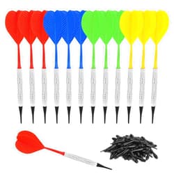 Accmor 12 Pcs Soft Tip Darts, Bar Dart, Plastic Tip Darts Set, Attach Extra 100 Black 2BA Replacement Tips, Soft Tip Darts for Electronic/Plastic Dartboard