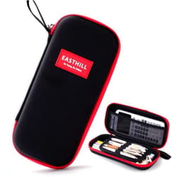 EASTHILL Hard Large Capacity Pencil Case Box, Durable Pen Pouch Bag with Zipper Compartments for Office Organizer Adluts-Red