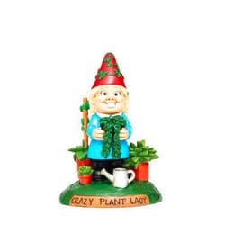 BigMouth Inc Crazy Plant Lady Garden Gnome Statue, Funny Outdoor Lawn & Yard Figurine, Housewarming Gag Gift Sculpture Decorations