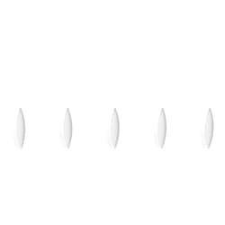 StonyLab 5-Pack 10 mm x 6 mm White Olive Shape PTFE-Coated Magnetic Stir Bars for Stirrers