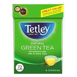Tetley Green Tea, 72 Teabags (Pack of 6) (Packaging may vary)