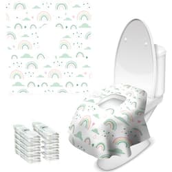 Blissful Diary 20 Pcs Toilet Seat Covers Disposable for Toddlers & Adults, Extra Large Waterproof, Portable Package for Travel, Kids Potty Training