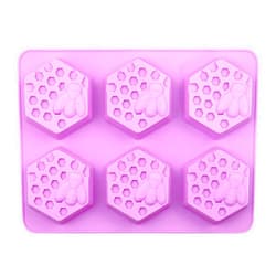 Boddenly Silicone Soap Honeybee Mold Cake Mould Chocolate Hole DIY Six Festival Mold Cake Mould Lip Silicone Molds for Chocolate (A, One Size)