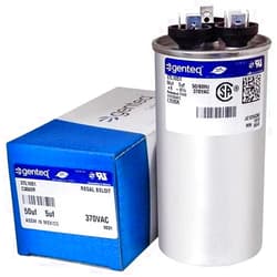 Genteq (2) Pack - Packard PRCD505-50 + 5 uF MFD x 370 VAC Genteq Replacement Dual Capacitors Round # C3505R/27L1051