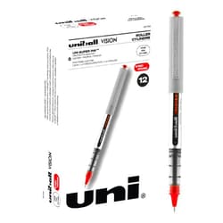uni-ball uniball Vision Rollerball Pens with 0.7mm Fine Point, Red, 12 Count