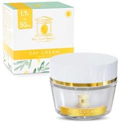 The Olive Temple Anti-Aging Day Cream - Enriched with Olive Oil, Argan, Grape Juice Polyphenols and Crossed-Linked Hyaluronic Acid - Binds Water 50X MORE than common Hyaluronic Acid, 1.7 fl oz
