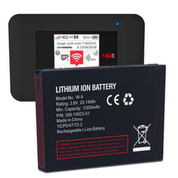 JUBOTY New Upgraded 5300mAh Capacity W-9 Battery Replacement for Netgear Verizon Jetpack W9 4G LTE Mobile Hotspot AC791L, AC810, AC815, AT&T Unite Explore 815S, Verizon Jetpack AC791L Hotspot (Black, W-9, A)