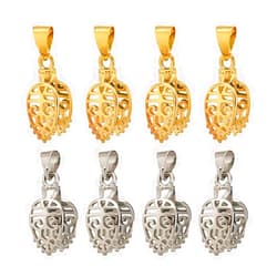 Craftdady 10Pcs Filigree Pendant Pinch Clip Bail Clasps Gold Platinum 24mm Connector Bead Hanger Links for Dangle Charm Jewelry Making