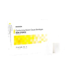 McKesson Conforming Stretch Gauze Bandages, Non-Sterile, 2 in x 4 1/10 yds, 12 Count