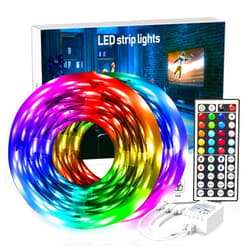 DAYBETTER Led Strip Lights 32.8 ft RGB Color Changing Lights Strip for Bedroom, Desk, Home Decoration, with Remote and Power Supply