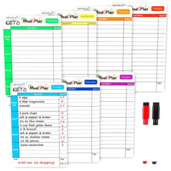 GBYMIUY Keto Diet Meal Planner, 7 Pcs Dry Erase Fridge Magnet Chart with Net Carb Reference List, Easy Menu Board Planning for Weekly Meal Plan, Keto Cheat Sheet Magnets with 2 Marker Pens