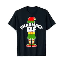 Elf Medical Career T Shirt Apparel Top by WireHawk Pharmacy Elf Funny Pharmacist Tech Holiday Christmas T Shirt