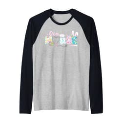 Happy Easter Day Easter Nurses Week Nurse Life OCN Nurse Easter Bunny Easter Egg Stethoscope Nurse Easter Raglan Baseball Tee