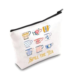 JNIAP British TV Show Inspired Gift Spill The Tea Cosmetic Bag Book Lover Gift (Spill The Tea Bag)