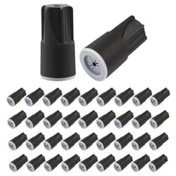YHNTGB 36 PCS Waterproof Wire Nut Connectors Outdoor Electrical Connector Cable Terminal Twist Nuts Cap for Wet Location Installation Outdoor Lights Irrigation Valves (Black)