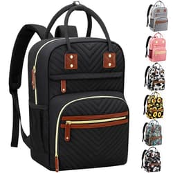 Tenot Diaper Bag Backpack for Women Large Capacity with Insulated Pockets Multifunctional Diaper Bags For Baby Girl Boy Waterproof Baby Bags For Mama Maternity Travel Bag Black