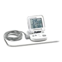 Polder Digital In-Oven Thermometer/Timer, White