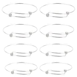 Beebeecraft 10Pcs Expandable Bangle Bracelets 304 Stainless Steel Retractable Blank Adjustable Wire Bracelets for Jewelry Making Diy Gift Bracelets Crafts Women Men Adult