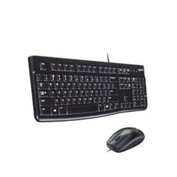 Logitech MK120 Wired Keyboard and Mouse Combo for Windows, Optical Wired Mouse, Full-Size Keyboard, USB Plug-and-Play, Compatible with PC, Laptop - Black