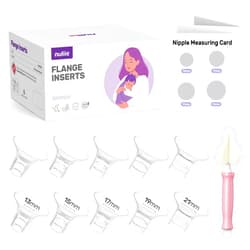 Nuliie 10PCS Flange Inserts 13/15/17/19/21mm for 24mm Flange/Shield of Most Pumps, BPA Free Inserts, Compatible with Momcozy/Medela/Elvie/Spectra/Bellababy/TSRETE/Willow/Nuliie Breast Pumps