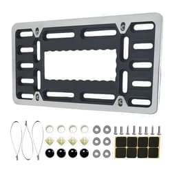 WipEo Front License Plate Bracket - Stainless Steel Universal Front License Plate Bracket Car Tag Holder Adapter Car Tag Cover Adapter with Screws, for US Vehicle Trailer Truck (Stainless Steel)