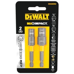 DEWALT Magnetic MAX IMPACT Double Ended Carbon Steel Nut Driver (2-Pack) which includes 1/4 to 5/16 and the 3/8 to 7/16 Nut Drivers for a 1/4'' Impact Driver, (DWADNDMI2)