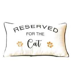 DECOPOW Embroidered Throw Pillow Cover,Lumbar Pillow Cover with Funny Reserved for The Cat 12X20 inches,Cover Only