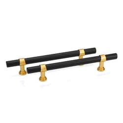 goldenwarm 10 Pack Black Cabinet Pulls Black and Gold Cabinet Handles, Barrel Cabinet Handles Drawer Pulls Kitchen Cabinet Hardware,6-1/4 inch Gold Pulls Hardware