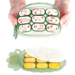 haakaa Silicone Nibble Freezer Tray -Breastmilk Teething Popsicle Mold - Baby Fruit Food Feeder Teether Tray - Baby Food Maker - Ice Cube Tray - 4 Months+ Babies - BPA Free Silicone -Green