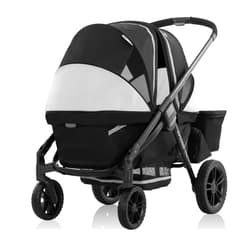 Evenflo Pivot Xplore Dreamz All-Terrain Stroller Wagon with Bassinet Insert (Jetsetter Black)