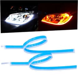 LivTee Flexible Waterproof 2Pcs 24'' Switchback Led Light Strip Kit Dual Color Replacement for Headlight Decorative Daytime Running Lights and Flowing Turn Signal Lights, Amber/White