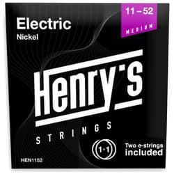 Henry's Strings HENRYS® Electric Guitar Strings 11-52 - Electric Guitar Strings 6 String Set Medium - Extra E1-String For Free - Perfect For Blues Jazz Metal - 11 Gauge Guitar Strings Electric 6 String Set