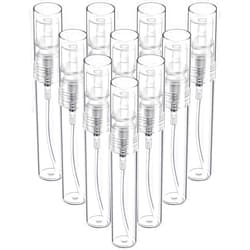 Fandamei Mini Spray Bottle, 10 Pack 5ml Mini Plastic Spray Bottle Empty, Fine Mist Refillable Mini Perfume Bottle, Perfume Atomizer, Small Sample Containers, Plastic Portable Travel Bottle, Clear