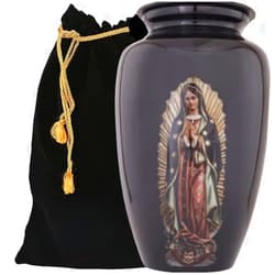 Eden Urns Jesus Cross Cremation Urns for Human Ashes Adult for Funeral, Burial, Cremation (Aluminum), 10.5 x 7 x 7, Black, JC001