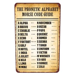 GENERIC Phonetic Alphabet Morse Code Pilot Signs Poster Wall Decor Hanging Art Prints Art Decorative for Home Bedroom Bar Pub Club Man Cave 16 X 12 Inches