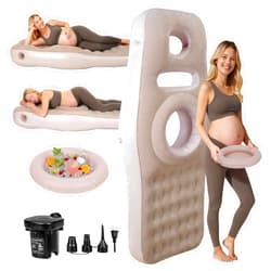 YATAOQINGJIE Inflatable Pregnancy Pillow with Belly & Head Hole, Prone Pregnancy Pillow for Stomach Sleepers, Belly Pillow Pregnancy Mattress for Pregnant Women, Maternity airbed Pool Float for Tummy Massage